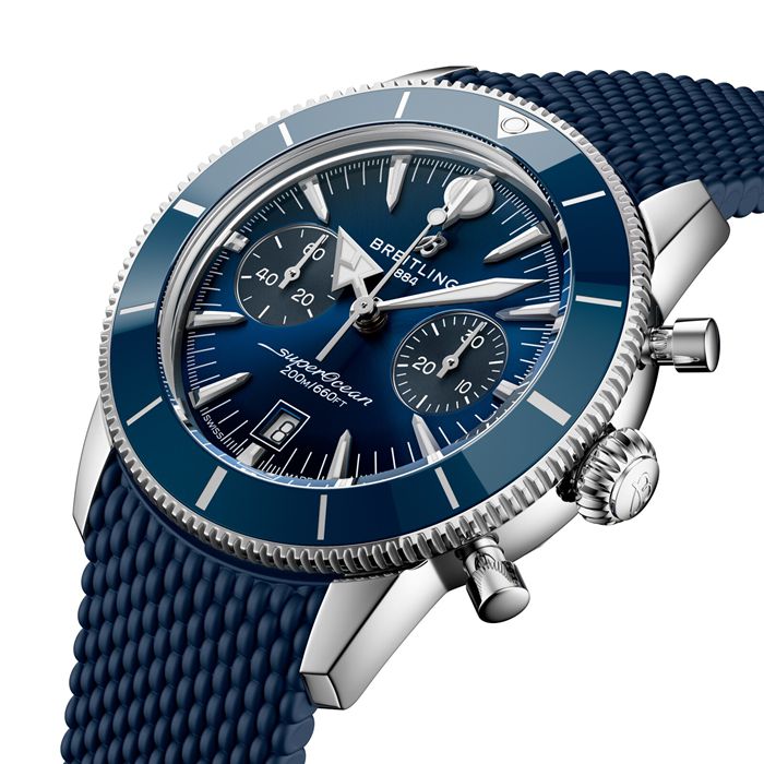 Breitling Superocean Heritage B01 Cronografo 42mm Uomo Orologio in gomma blu AB0156161C1S1 - immagine 3