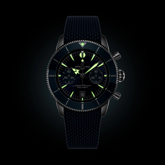Breitling Superocean Heritage B01 Cronografo 42mm Uomo Orologio in gomma blu AB0156161C1S1 - immagine 5