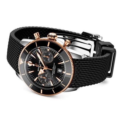 Breitling Superocean Heritage B01 Cronografo 42mm Uomo Orologio in gomma nera UB0156H11B1S1 - immagine 4