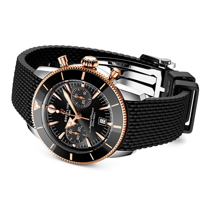 Breitling Superocean Heritage B01 Cronografo 42mm Uomo Orologio in gomma nera UB0156H11B1S1 - immagine 4