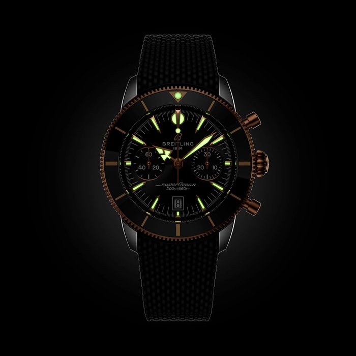 Breitling Superocean Heritage B01 Cronografo 42mm Uomo Orologio in gomma nera UB0156H11B1S1 - immagine 5