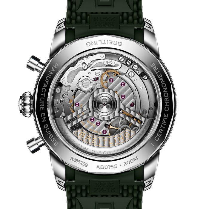 Breitling Superocean Heritage B01 Cronografo 42mm Uomo Orologio in gomma verde AB0156361L1S1 - immagine 2