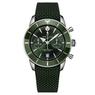 Breitling Superocean Heritage B01 Cronografo 42mm Uomo Orologio in gomma verde AB0156361L1S1