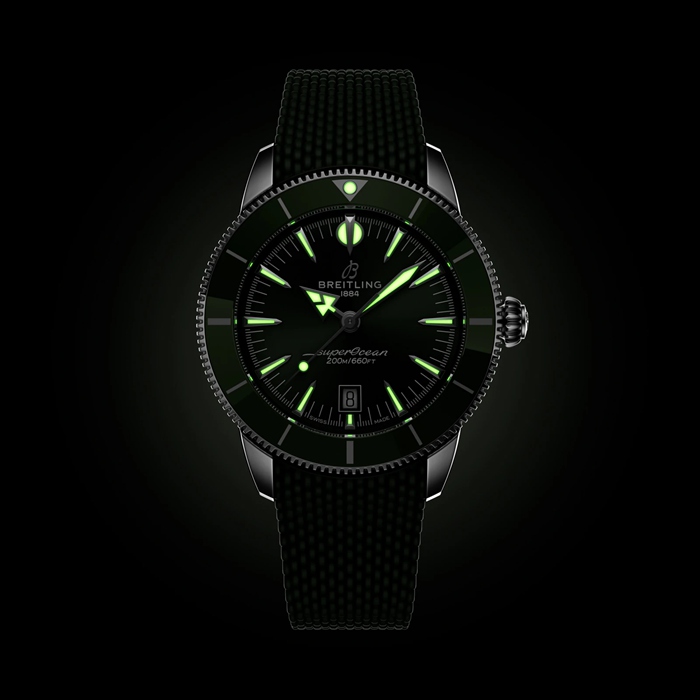 Breitling Superocean Heritage B31 Automatic 44mm Orologio da uomo in gomma verde AB3112361L1S1 - immagine 5