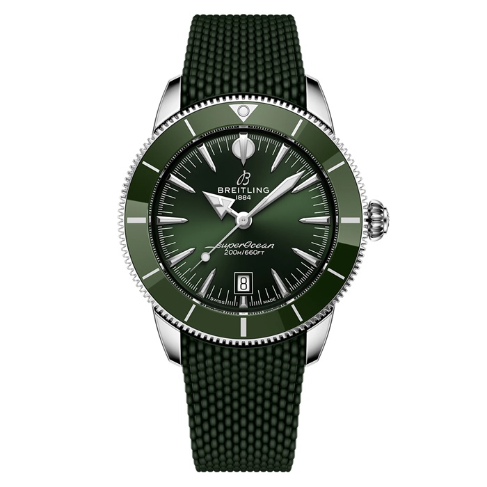 Breitling Superocean Heritage B31 Automatic 44mm Orologio da uomo in gomma verde AB3112361L1S1