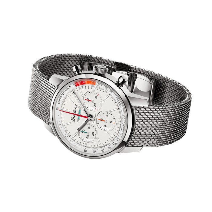 Breitling Top Time B01 Auto Classiche Ford Thunderbird 41mm Orologio Uomo Cinturino in Maglia AB01766A1A1A1 - immagine 3