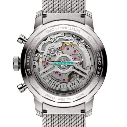 Breitling Top Time B01 Auto Classiche Ford Thunderbird 41mm Orologio Uomo Cinturino in Maglia AB01766A1A1A1 - immagine 4