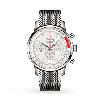 Breitling Top Time B01 Auto Classiche Ford Thunderbird 41mm Orologio Uomo Cinturino in Maglia AB01766A1A1A1