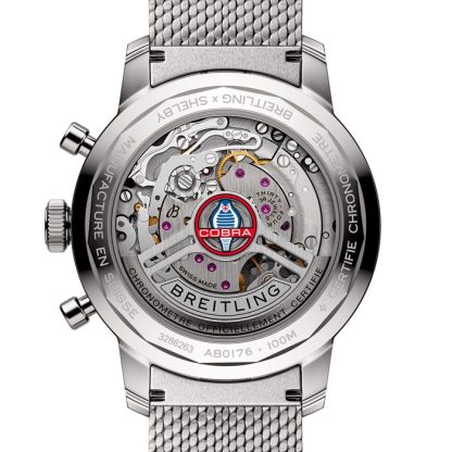 Breitling Top Time B01 Classic Cars Shelby Cobra 41mm Mens Watch Mesh Strap AB01763A1C1A1 - immagine 4