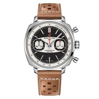 Breitling Top Time B01 Racing 38mm Orologio da uomo in pelle marrone AB01771A1B1X1