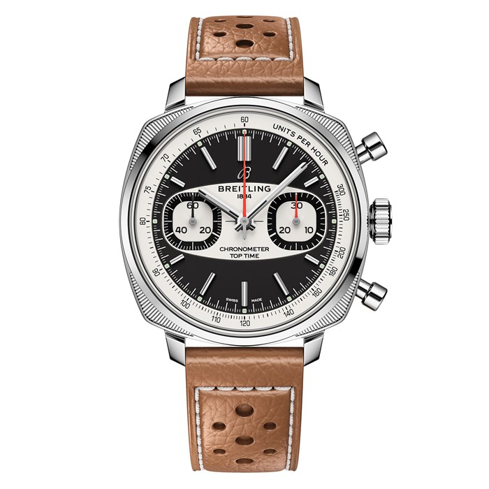 Breitling Top Time B01 Racing 38mm Orologio da uomo in pelle marrone AB01771A1B1X1