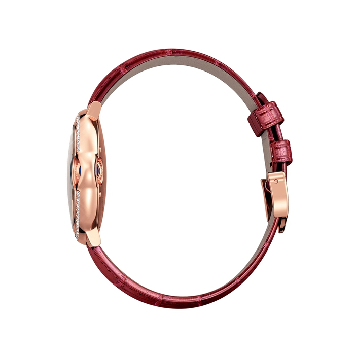 Cartier Ballon Bleu De Orologio 33mm Oro Rosa Diamanti Pelle WJBB0033 - immagine 5