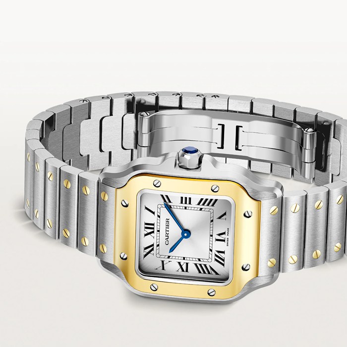 Cartier Santos De Cartier Modello Piccolo Quarzo Oro Giallo Acciaio W2SA0033 - immagine 5