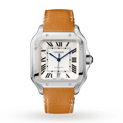Cartier Santos De Cartier Orologio Modello Grande Movimento Automatico Acciaio Metallo Intercambiabile E Bracciali In Pelle WSSA0018 - immagine 2