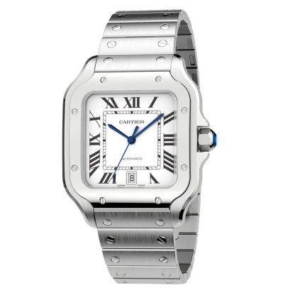 Cartier Santos De Cartier Orologio Modello Grande Movimento Automatico Acciaio Metallo Intercambiabile E Bracciali In Pelle WSSA0018 - immagine 5