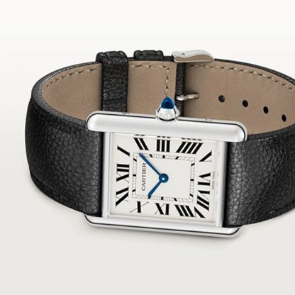 Cartier Tank Must Modello Grande Movimento al quarzo Acciaio Pelle WSTA0041 - immagine 4