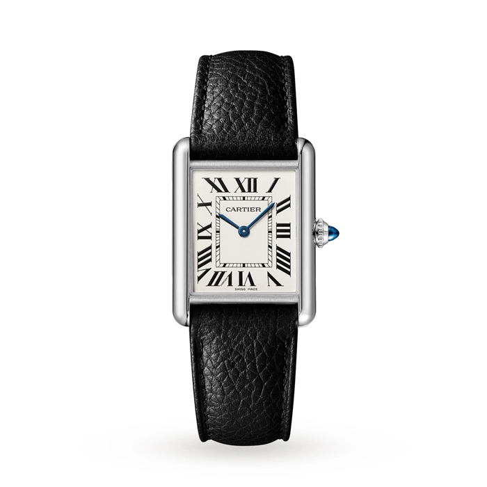Cartier Tank Must Modello Grande Movimento al quarzo Acciaio Pelle WSTA0041