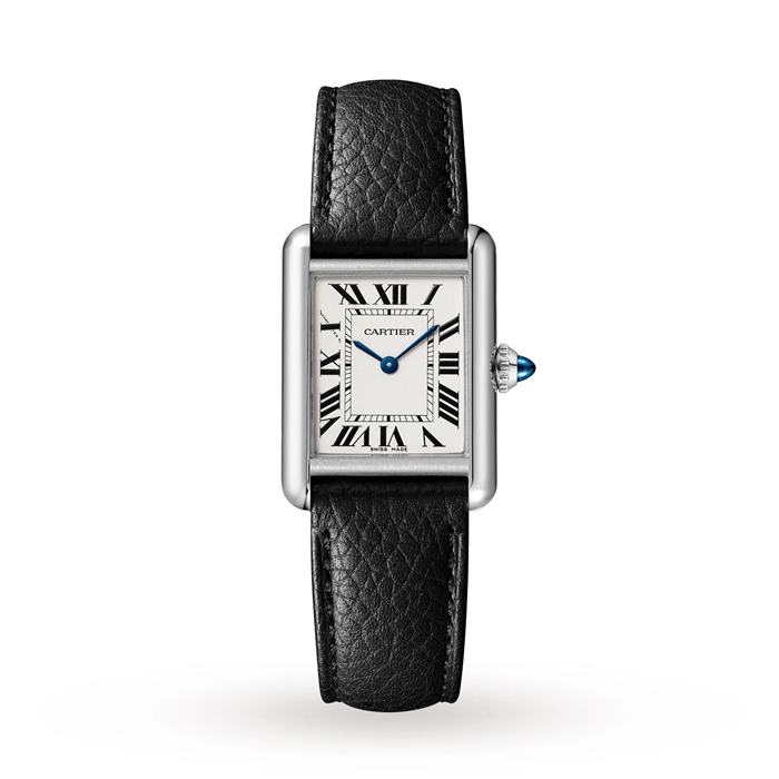 Cartier Tank Must Modello Piccolo Movimento al quarzo Acciaio Pelle WSTA0042