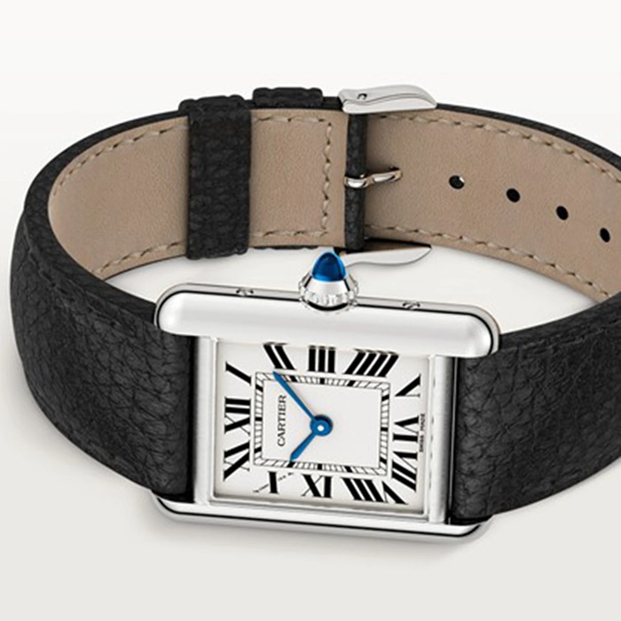 Cartier Tank Must Modello Piccolo Movimento al quarzo Acciaio Pelle WSTA0110 - immagine 4