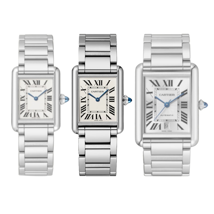 Cartier Tank Must Watch Modello grande Movimento al quarzo Cassa in acciaio WSTA0106 - immagine 5