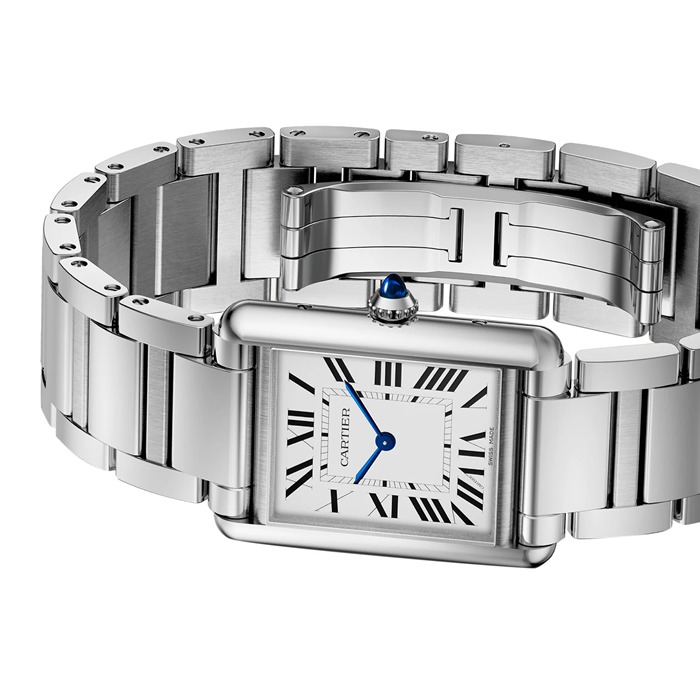 Cartier Tank Must Watch Modello grande SolarBeat Movimento fotovoltaico Cassa in acciaio WSTA0122 - immagine 3