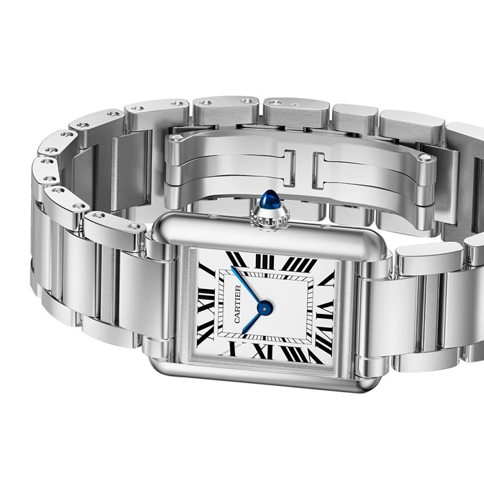 Cartier Tank Must Watch Modello piccolo Movimento fotovoltaico SolarBeat Cassa in acciaio WSTA0121 - immagine 3
