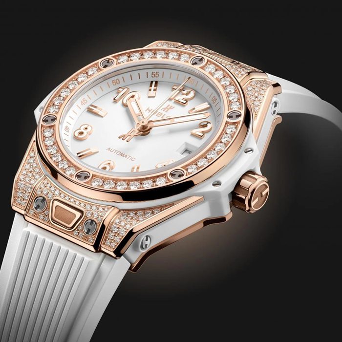 Hublot Big Bang One Click King Oro Bianco Pavé 33mm Orologio 485.OE.2080.RW.1604 - immagine 4