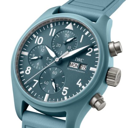 IWC Pilot Automatic Edizione Limitata 41mm Uomo Orologio Cinturino Tessuto Blu IW389409 - immagine 2