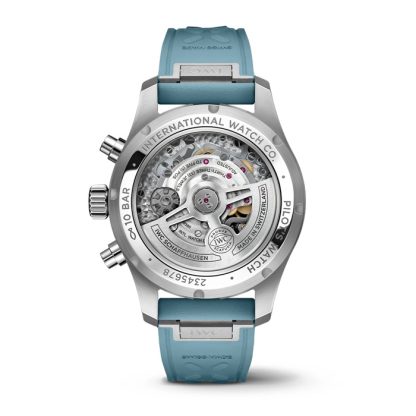 IWC Pilot Miramar Top Gun Automatic 41mm Uomo Orologio Cinturino in gomma blu IW388117 - immagine 4