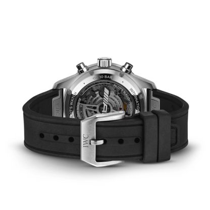 IWC Pilot Performance Cronografo 41mm AMG Uomo Orologio in gomma nera IW388305 - immagine 4