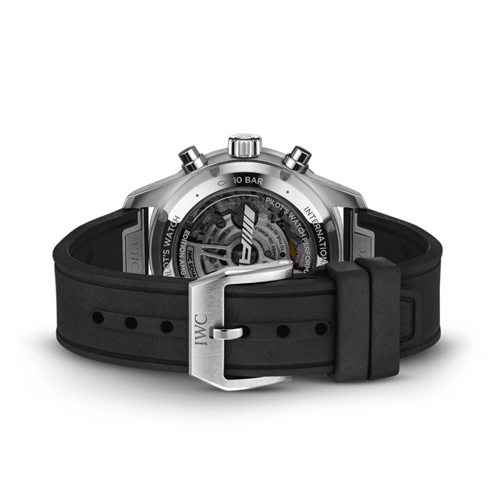 IWC Pilot Performance Cronografo 41mm AMG Uomo Orologio in gomma nera IW388305 - immagine 4