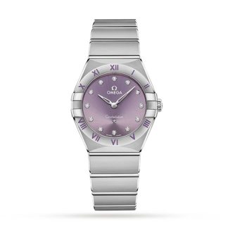 Omega Constellation Co-Axial 28mm Orologio da donna viola O13110286060002
