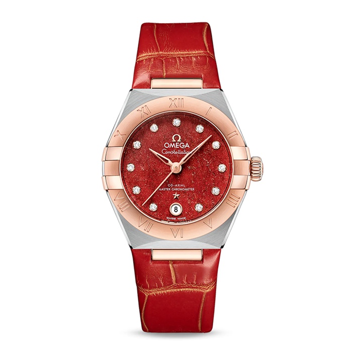 Omega Constellation Co-Axial Master Chronometer 29mm Orologio da donna rosso O13123292099002