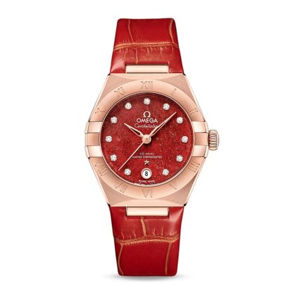 Omega Constellation Co-Axial Master Chronometer 29mm Orologio da donna rosso O13153292099003