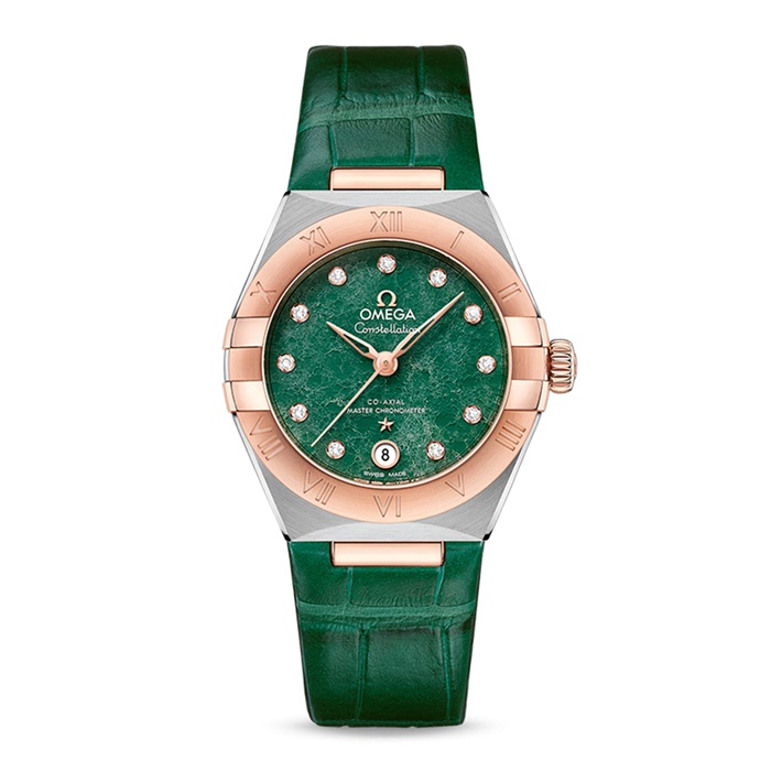 Omega Constellation Co-Axial Master Chronometer 29mm Orologio da donna verde O13123292099001