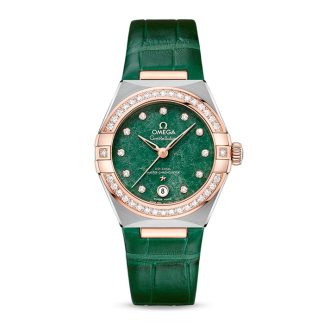 Omega Constellation Co-Axial Master Chronometer 29mm Orologio da donna verde O13128292099001
