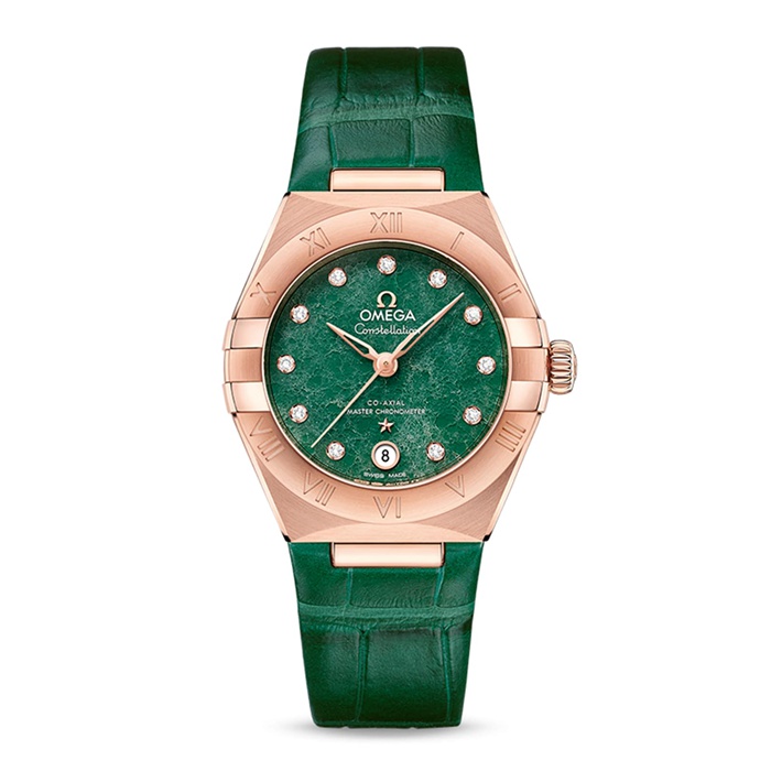Omega Constellation Co-Axial Master Chronometer 29mm Orologio da donna verde O13153292099002