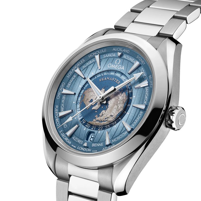 Omega Seamaster Aqua Terra 150M Co-Axial Master Chronometer Gmt Worldtimer 43mm Blu Estate O22010432203002 - immagine 3