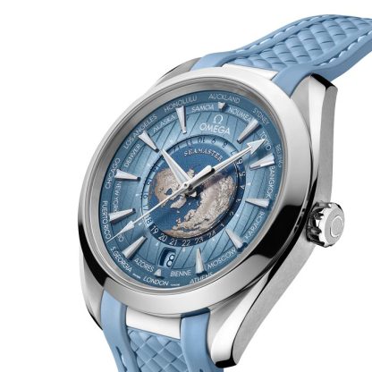 Omega Seamaster Aqua Terra 150M Co-Axial Master Chronometer Gmt Worldtimer 43mm Summer Blue O22012432203002 - immagine 3