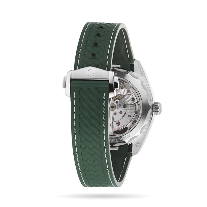Omega Seamaster Aqua Terra 150m Co Axial Master Chronometer GMT Worldtimer Orologio Uomo 43mm Gomma Verde O22032432210001 - immagine 5