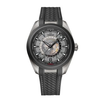 Omega Seamaster Aqua Terra 150m Co Axial Master Chronometer GMT Worldtimer Orologio da uomo 43mm Gomma nera O22092432299001