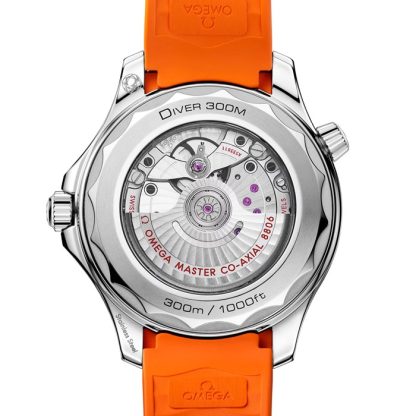 Omega Seamaster Diver 300 Automatic 42mm Orologio Uomo Gomma Arancione O21032422001006 - immagine 5