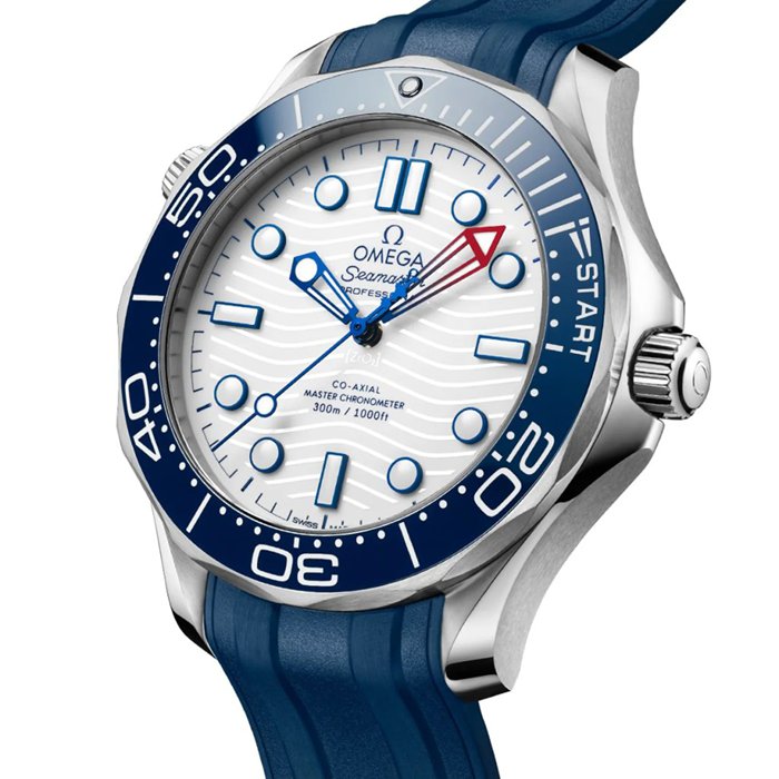 Omega Seamaster Diver Americas Cup 300m 42mm Uomo Orologio Cinturino in gomma bianca O21032422004002 - immagine 2