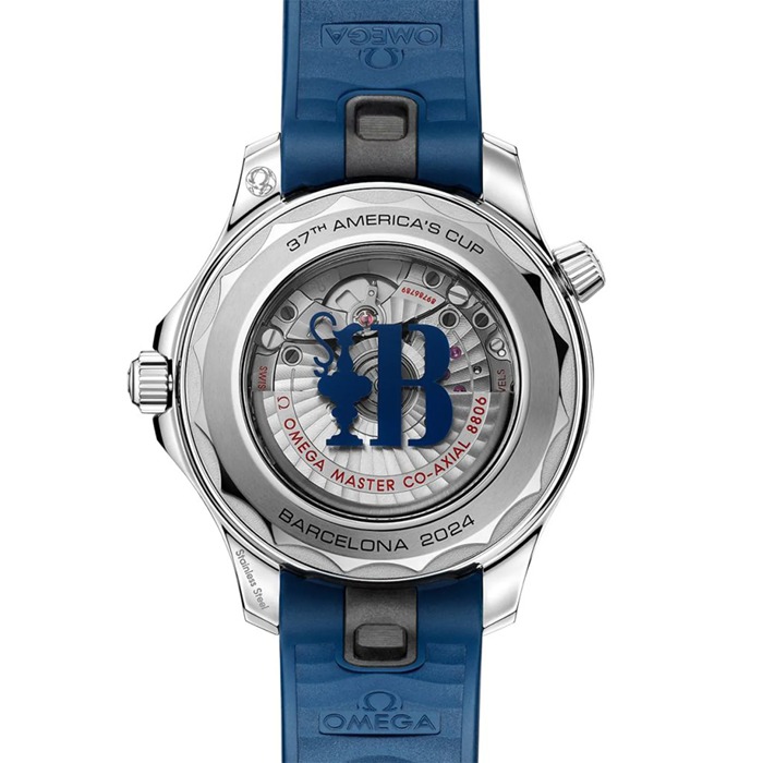 Omega Seamaster Diver Americas Cup 300m 42mm Uomo Orologio Cinturino in gomma bianca O21032422004002 - immagine 4