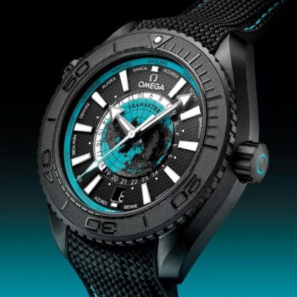 Omega Seamaster Planet Ocean 600M 45,5 mm Orologio da uomo in ceramica nera su cinturino in gomma blu O21592462201006 - immagine 3