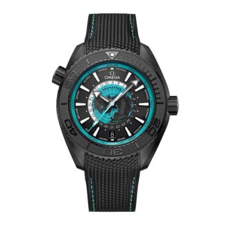 Omega Seamaster Planet Ocean 600M 45,5 mm Orologio da uomo in ceramica nera su cinturino in gomma blu O21592462201006