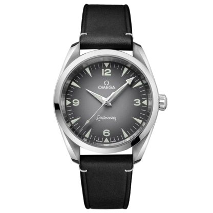 Omega Seamaster Railmaster 38mm Orologio Uomo Pelle Grigia O23512382006001
