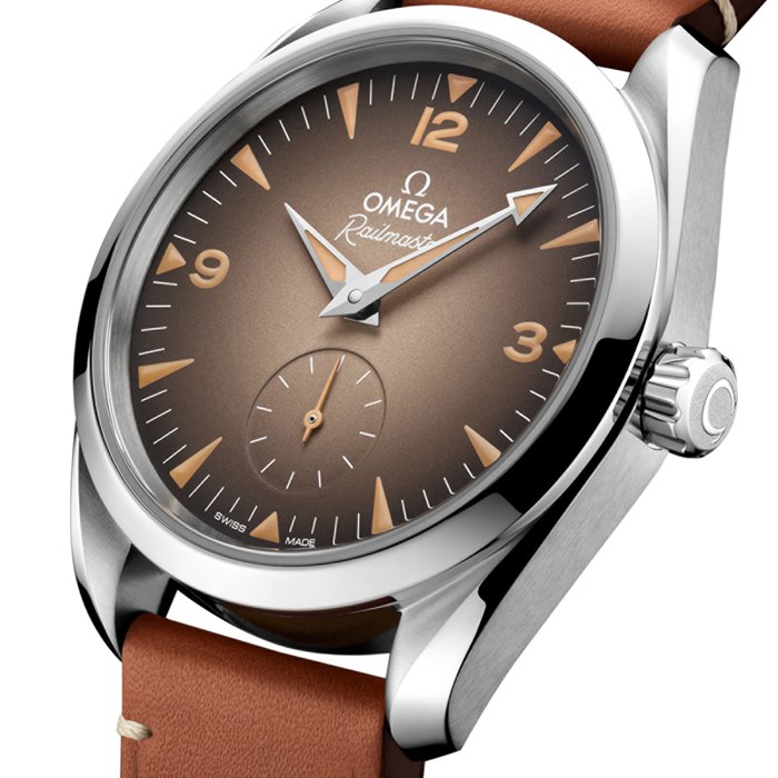 Omega Seamaster Railmaster 38mm Orologio Uomo Pelle Marrone O23512382013001 - immagine 3