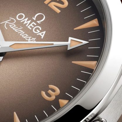 Omega Seamaster Railmaster 38mm Orologio Uomo Pelle Marrone O23512382013001 - immagine 5