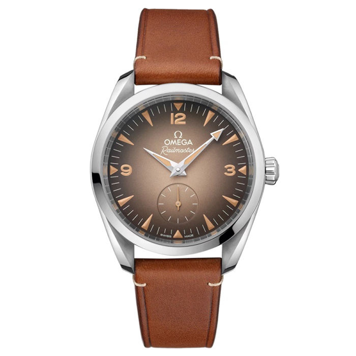 Omega Seamaster Railmaster 38mm Orologio Uomo Pelle Marrone O23512382013001